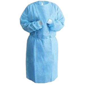Disposable Isolation Blue Gowns w/Knit Cuffs Size OS - 10 Count